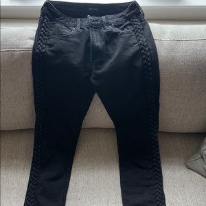 Braided sided black jeans